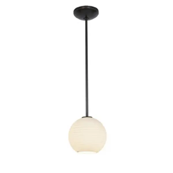 Japanese Lantern One Light Pendant in Oil Rubbed Bronze
