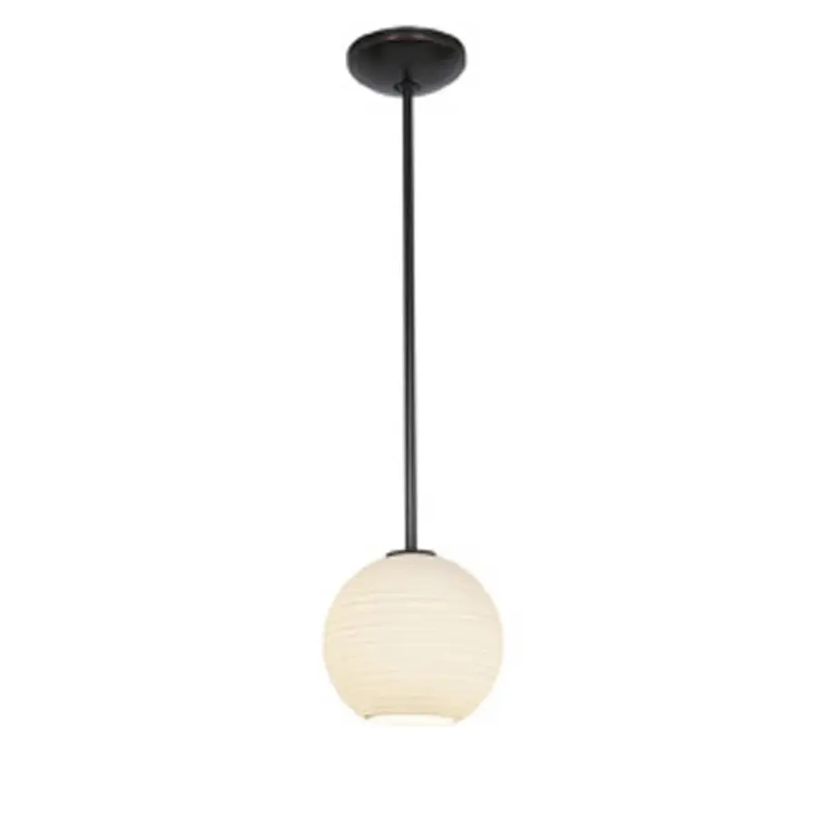 Japanese Lantern One Light Pendant in Oil Rubbed Bronze