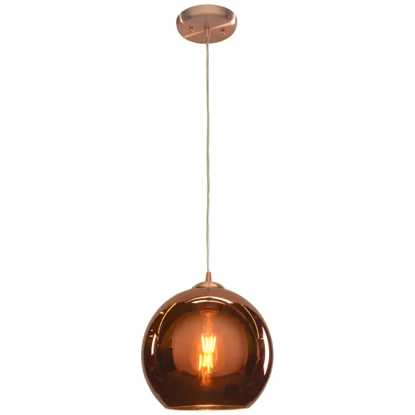 The GLOW Pendant brings warm metallic sophistication to any space with its brushed copper finish. Compact 10-inch diameter makes it perfect for intimate settings or clustered installations over islands and dining areas.