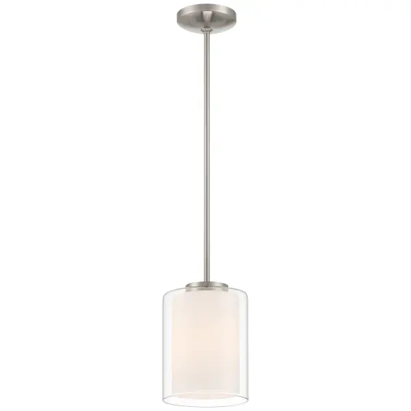 The Seville LED Pendant offers energy-efficient integrated lighting in a sleek brushed steel finish. Its compact 9.5-inch profile makes it ideal for smaller spaces requiring focused task lighting or accent illumination.