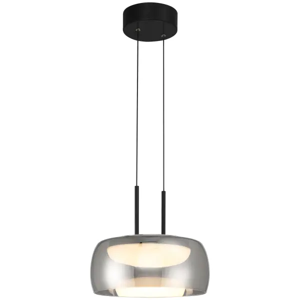 The Chloe LED Pendant combines contemporary style with practical LED technology. Its matte black finish and smoke glass shade create a sophisticated look while the integrated 20W LED delivers 1000 lumens of warm 3000K light.