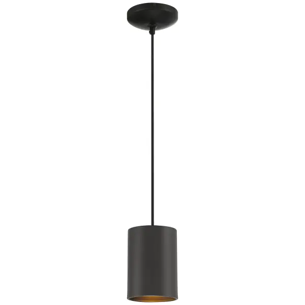The Pilson LED Pendant delivers energy-efficient integrated lighting in a sleek, compact design. Its matte black finish and minimal 6.5-inch profile make it ideal for task lighting or accent placement in smaller spaces.
