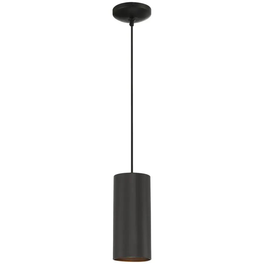 Compact LED Pendant with Modern Matte Black Finish