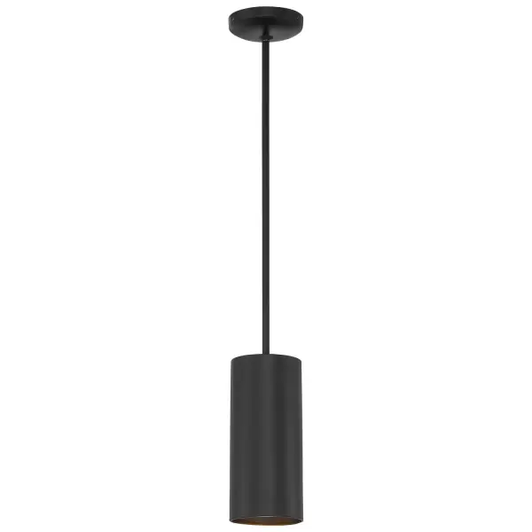The Pilson LED Pendant delivers energy-efficient integrated lighting in a sleek matte black finish. Its compact 10.5-inch profile makes it ideal for smaller spaces, task lighting, or grouped installations.
