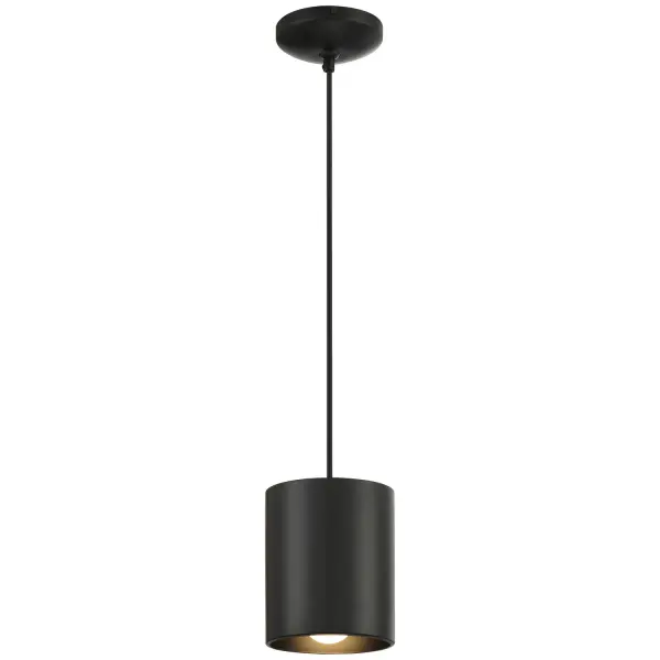 Compact Modern Pendant with Bold Matte Black Finish