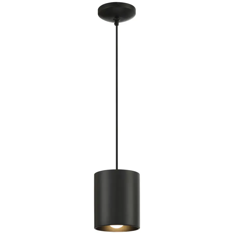 Compact Modern Pendant with Bold Matte Black Finish