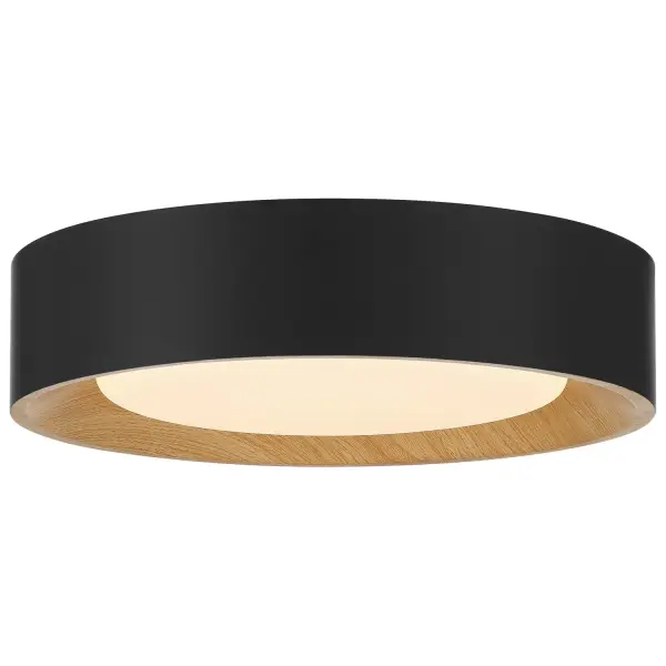 Collection: Maddy Finish: Matte Black Glass: Acrylic Lens Width: 13.75" Height: 3.25" Canopy: 13.75" Bulbs Included Number of Bulbs: 1 Maximum Wattage: 25.00 W Bulb Base: SSL Light Source: DLED Light Output: 2000.00 lm Dimmable Voltage: 120.00 V Material: Steel Safety Listing: ETL Safety Rating: Damp LED