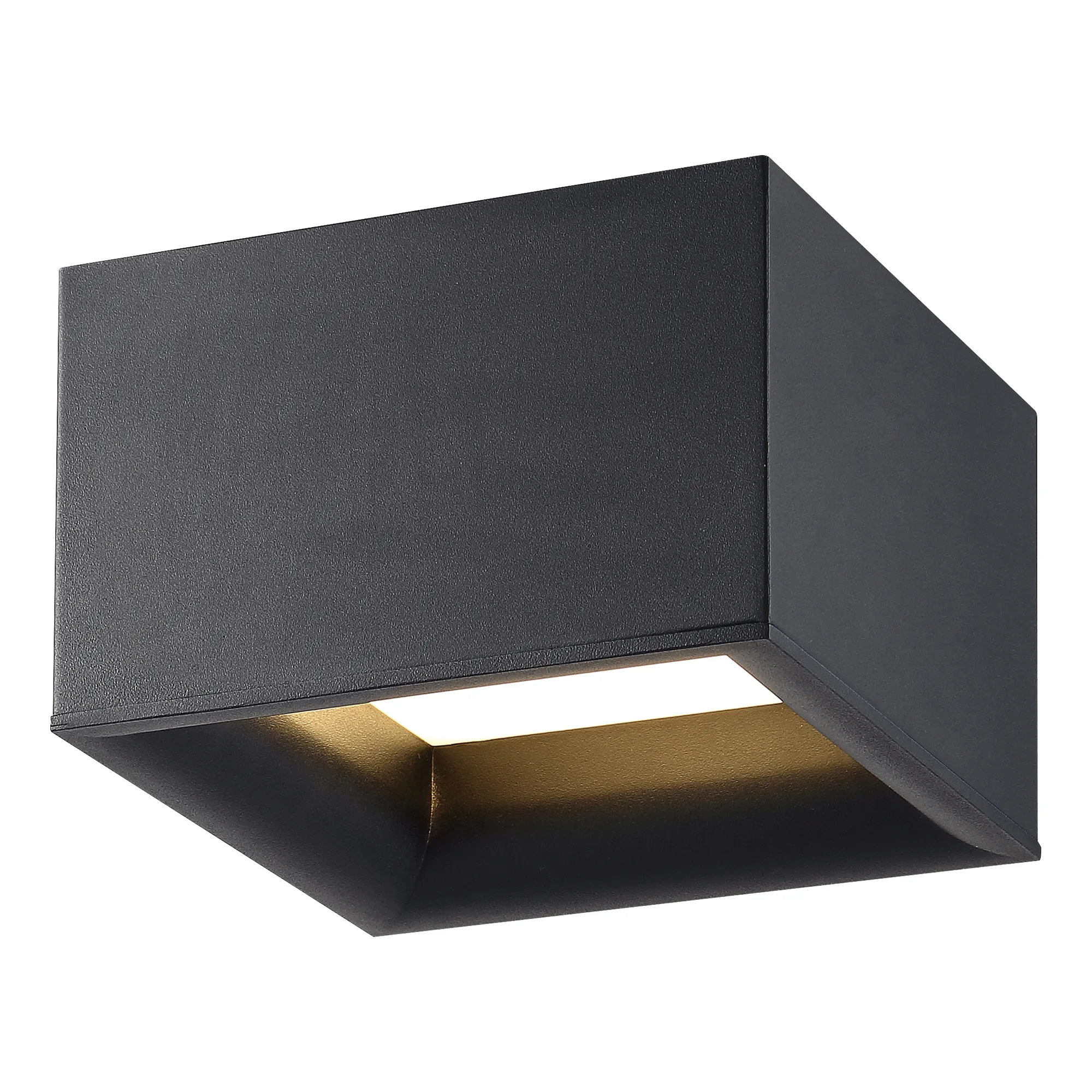 BLOC Dual Voltage LED Flush Mount in Black