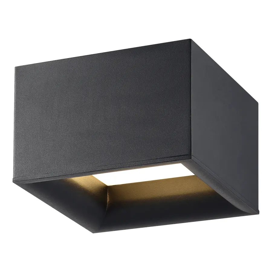 BLOC Dual Voltage LED Flush Mount in Black