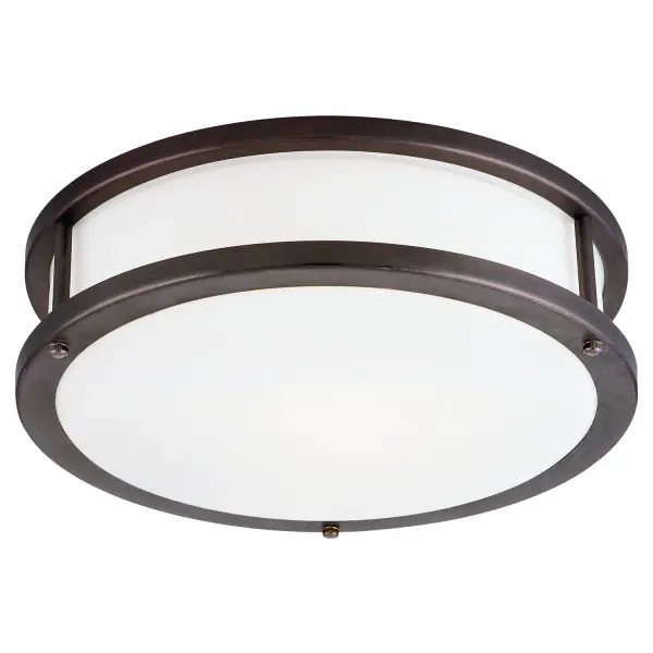 The Conga LED Flush Mount delivers 2400 lumens of warm 3000K light through an opal glass diffuser, perfect for low-ceiling spaces. Title 24/JA8 compliant with excellent 90 CRI color rendering and dimmable functionality.