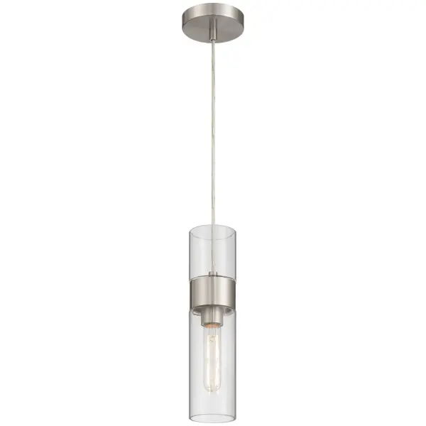 Collection: Nash Finish: Brushed Steel Glass: Clear Width: 3.00" Height: 13.50" Canopy: 4.75"x1" Bulbs Included Number of Bulbs: 1 Maximum Wattage: 4.00 W Bulb Type: T10 Bulb Base: E26 Light Source: RLED Light Output: 300.00 lm Color Temperature: 2700 K Dimmable Voltage: 120.00 V Material: Steel Safety Listing: ETL Safety Rating: Damp Title 24 LED