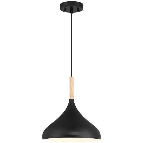 The Olivia pendant combines clean lines with transitional appeal, making it ideal for kitchen islands, breakfast nooks, and entryways. Its compact 13.75-inch height and classic black finish work seamlessly in both residential and light commercial settings.