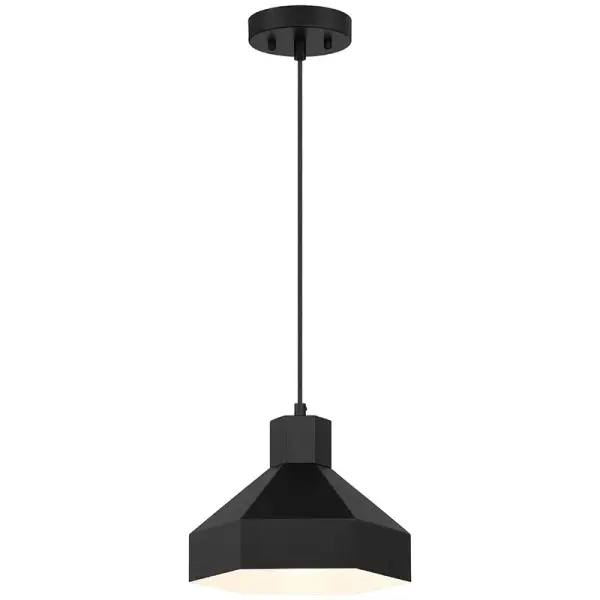 The Poly pendant delivers contemporary style in a compact 8-inch profile. Its matte black finish provides versatile appeal for modern and minimalist spaces, making it ideal for task lighting or accent applications.