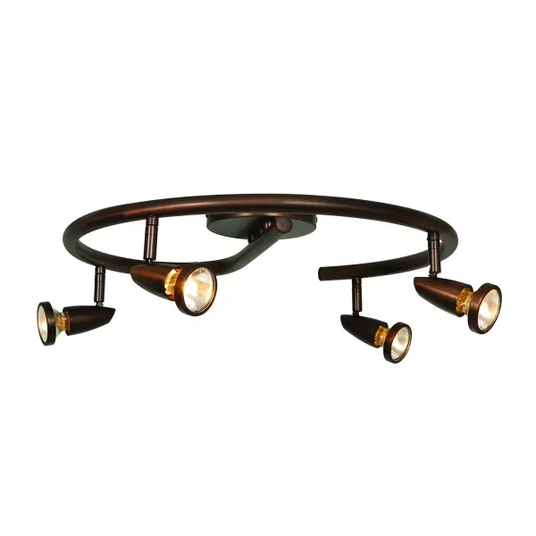 The Mirage cluster spot delivers flexible, directional lighting with four adjustable heads in a warm bronze finish. Ideal for highlighting artwork, task areas, or architectural features with precision control.