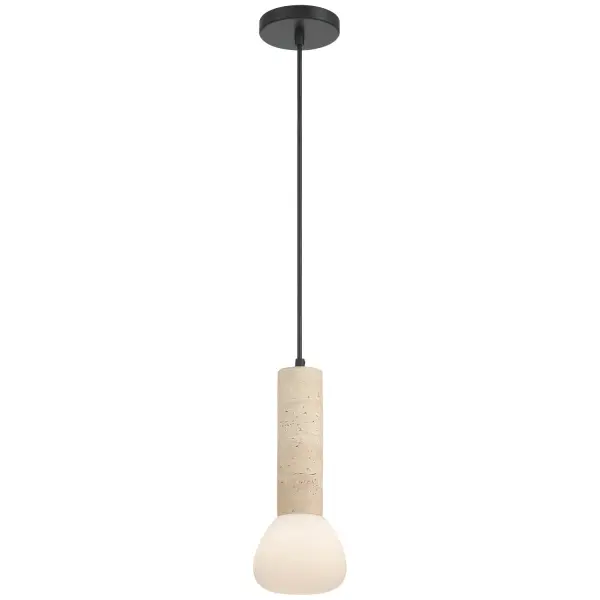 Collection: Stone Finish: Travertine Glass: Opal Width: 5.00" Height: 13.25" Canopy: 4.75"x.8" Number of Bulbs: 1 Maximum Wattage: 4.00 W Bulb Base: G9 Light Source: RLED Voltage: 120.00 V Material: Stone Safety Listing: ETL Safety Rating: Dry LED