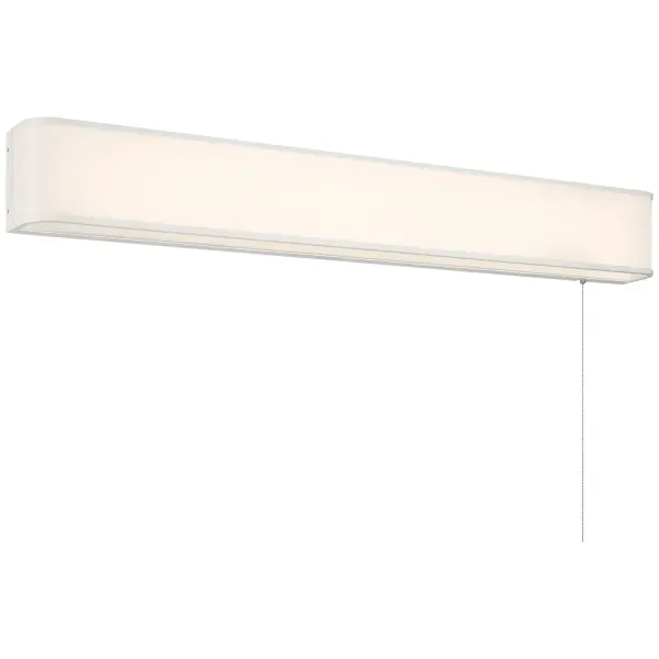 Collection: Bell Finish: White Glass: Acrylic Lens Width: 51.00" Height: 6.50" Extension from Wall: 4.63" Canopy: 51"x6.5" Number of Bulbs: 3 Maximum Wattage: 20.00 W Bulb Type: T8 Bulb Base: Bi-Pin Light Source: RLED Voltage: 120.00 V Material: Steel Safety Listing: ETL Safety Rating: Dry LED