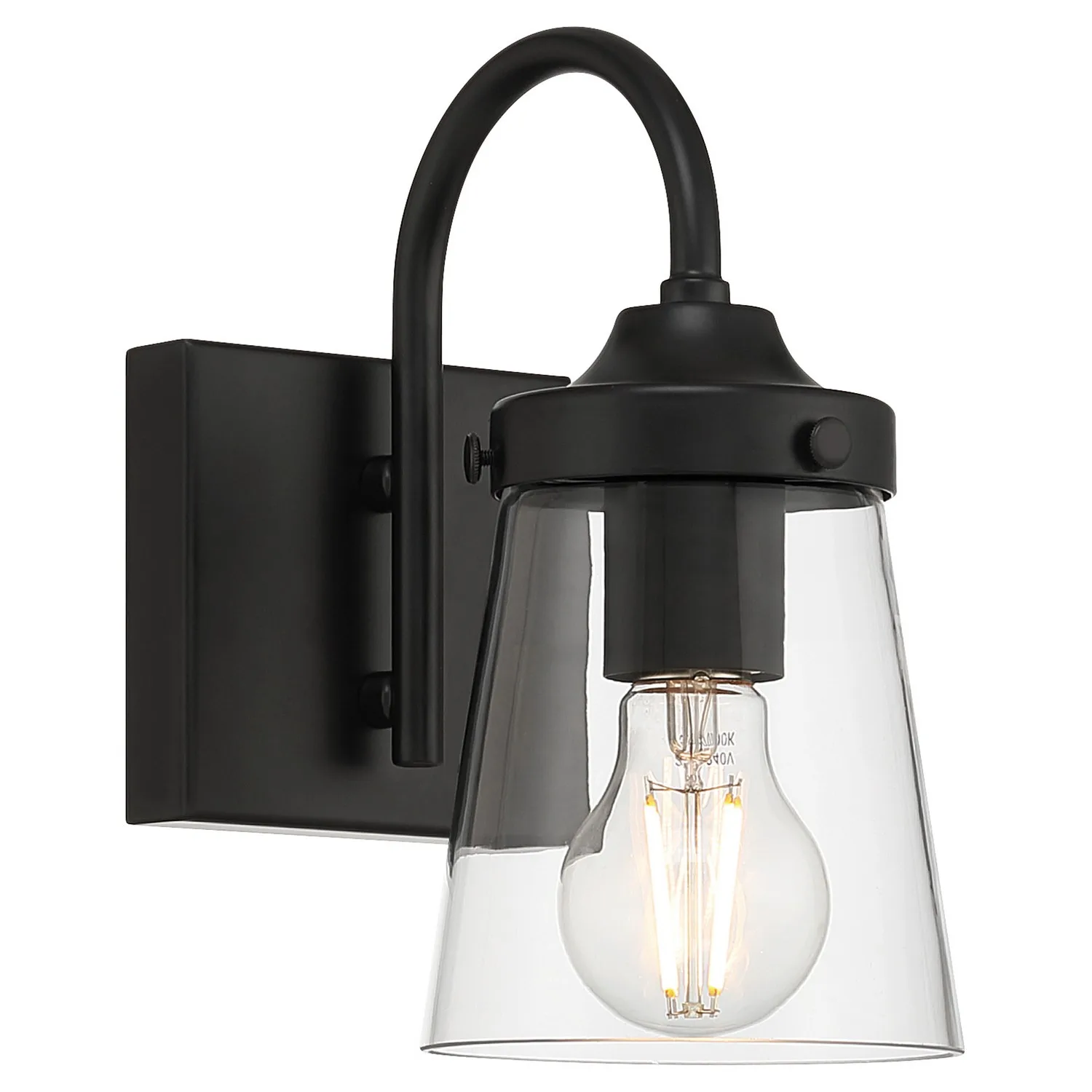 Dickens One Light Wall Sconce in Black