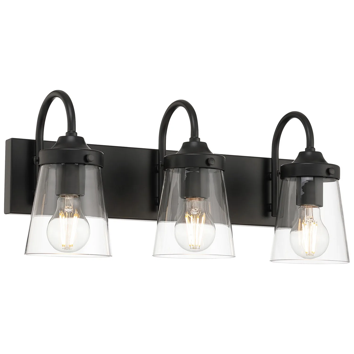 Dickens Three Light Vanity in Black