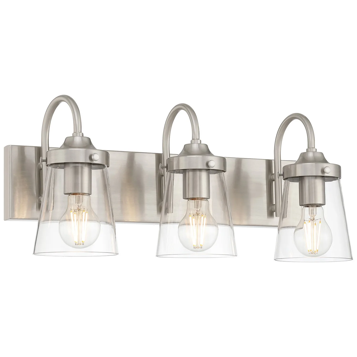 Dickens Three Light Vanity in Brushed Steel