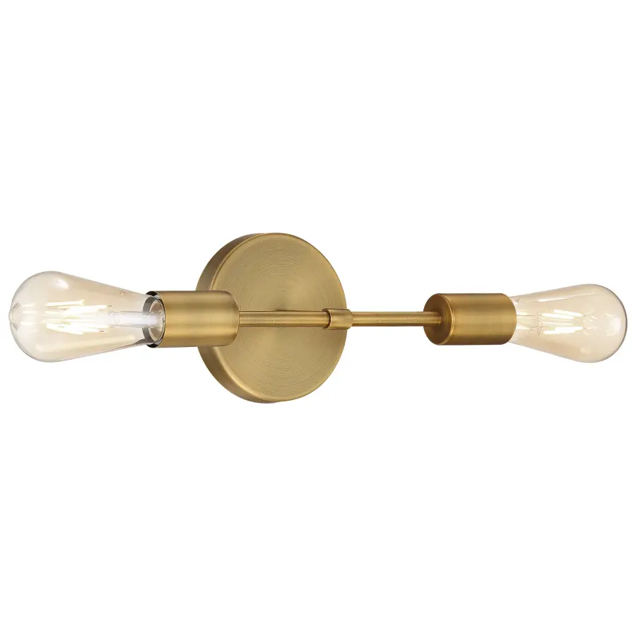 ICONIC 2-Light LED Wall Sconce in Antique Brushed Brass