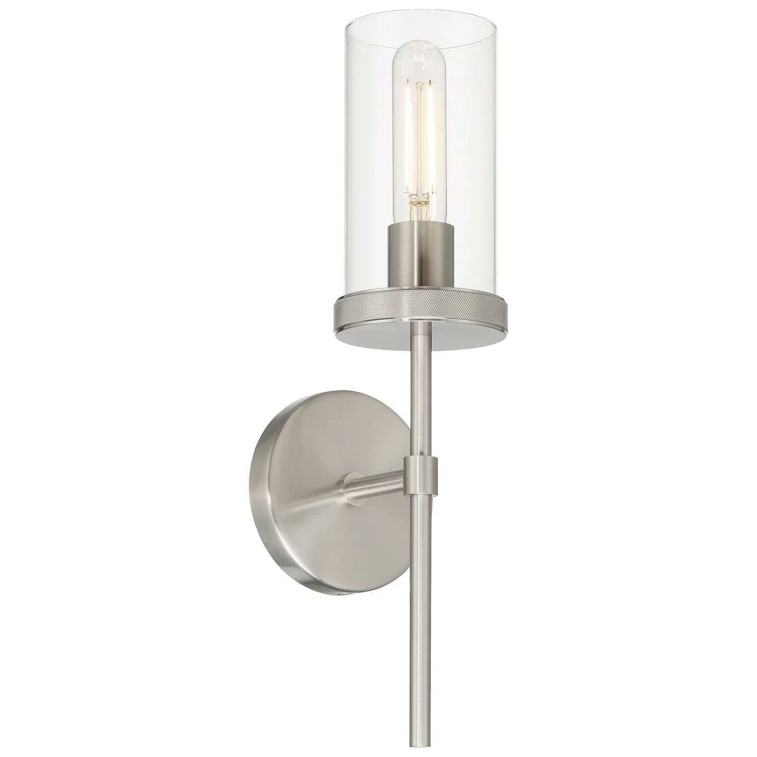 Lily One Light Wall Sconce in Brushed Steel