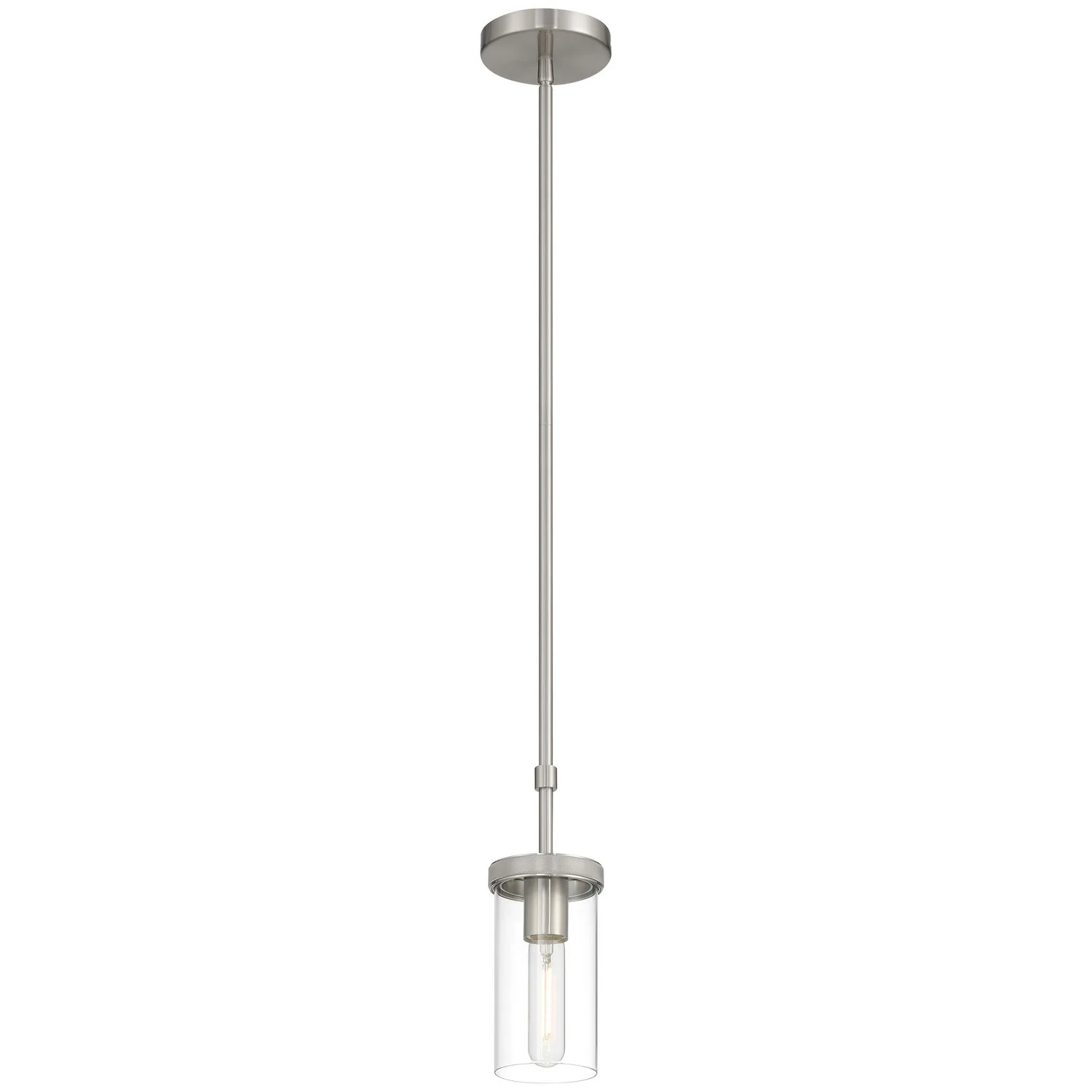 Lily One Light Pendant in Brushed Steel