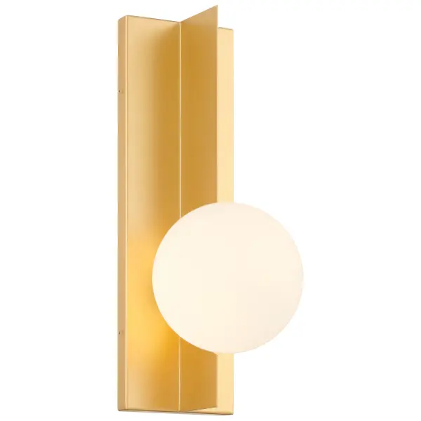 The EURO LED Wall Sconce combines modern minimalist design with energy-efficient LED technology. Its warm gold finish and opal glass shade create soft, ambient lighting perfect for intimate spaces.