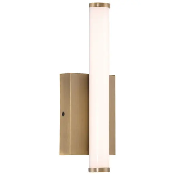 Collection: Grace Finish: Antique Brushed Brass Glass: Acrylic Lens Width: 4.50" Height: 13.00" Extension from Wall: 3.50" Canopy: 1.37"x6.25"x4.5" Bulbs Included Number of Bulbs: 1 Maximum Wattage: 15.00 W Bulb Base: SSL Light Source: DLED Light Output: 1400.00 lm Dimmable Voltage: 120.00 V Material: Metal Safety Listing: ETL Safety Rating: Damp ADA Title 24 LED