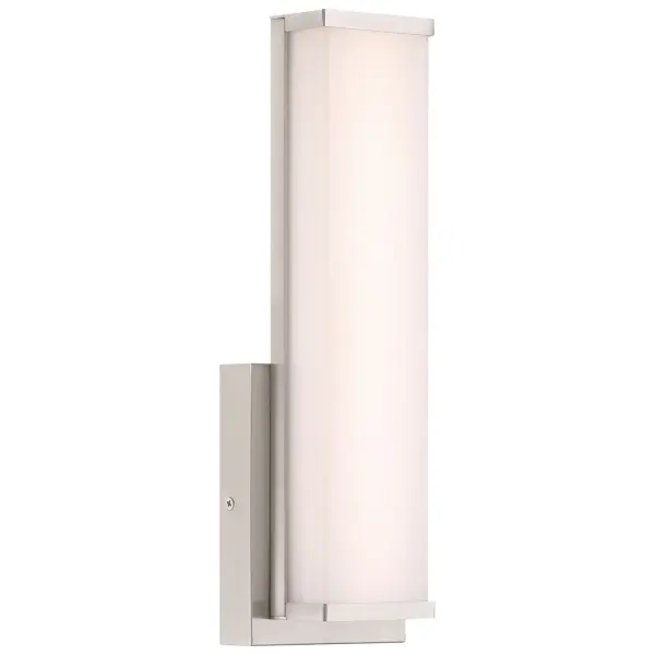 Collection: Citi Solo Finish: Brushed Steel Glass: Acrylic Lens Width: 4.50" Height: 14.00" Extension from Wall: 2.75" Canopy: 1"x6.25"x4.5" Bulbs Included Number of Bulbs: 1 Maximum Wattage: 15.00 W Bulb Base: SSL Light Source: DLED Light Output: 1400.00 lm Dimmable Voltage: 120.00 V Material: Metal Safety Listing: ETL Safety Rating: Damp ADA Title 24 LED