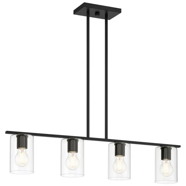 The Oslo 4-Light LED Linear Pendant combines contemporary design with energy-efficient LED technology. Its 31-inch linear profile and matte black finish make it ideal for kitchen islands and dining tables.