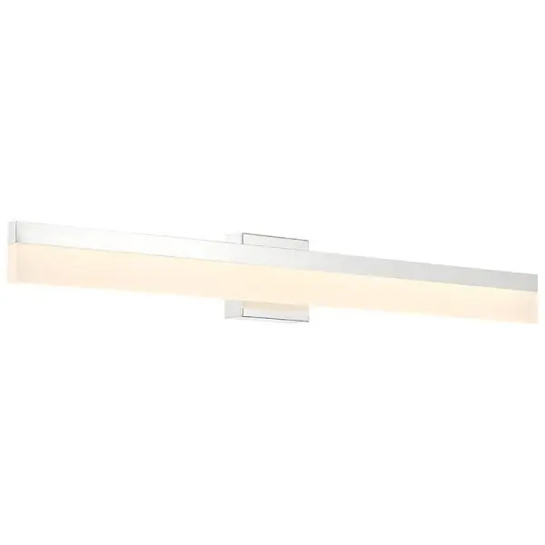 The Loft LED vanity light offers adjustable color temperature in a sleek chrome design. Energy-efficient integrated LED provides customizable lighting for grooming tasks while the compact profile fits most bathroom spaces.
