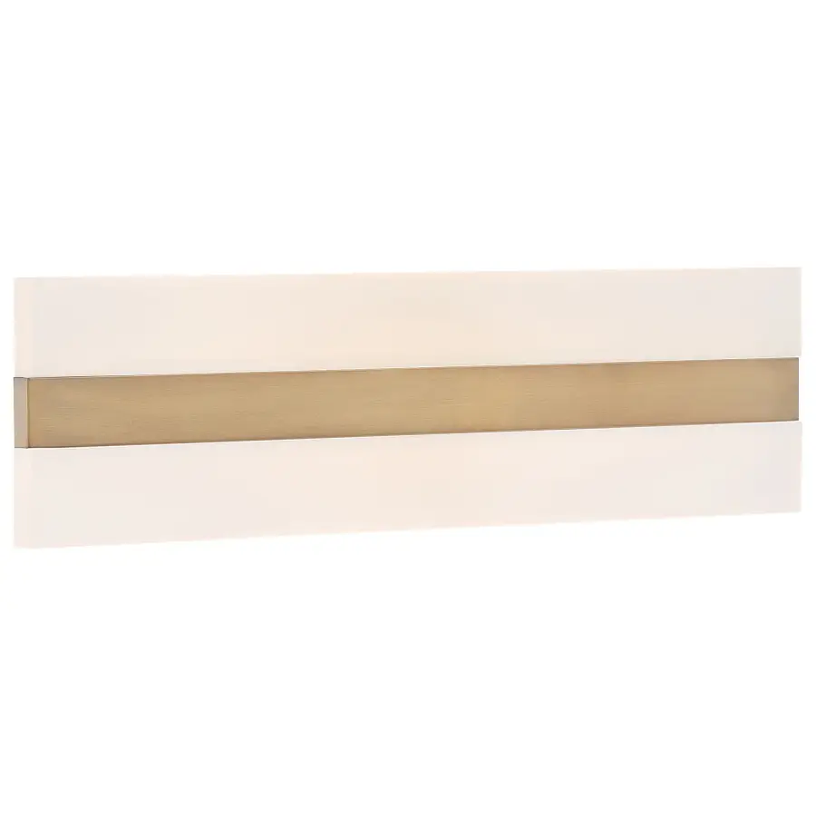 Compact LED Vanity Light with Warm Antique Brass Finish