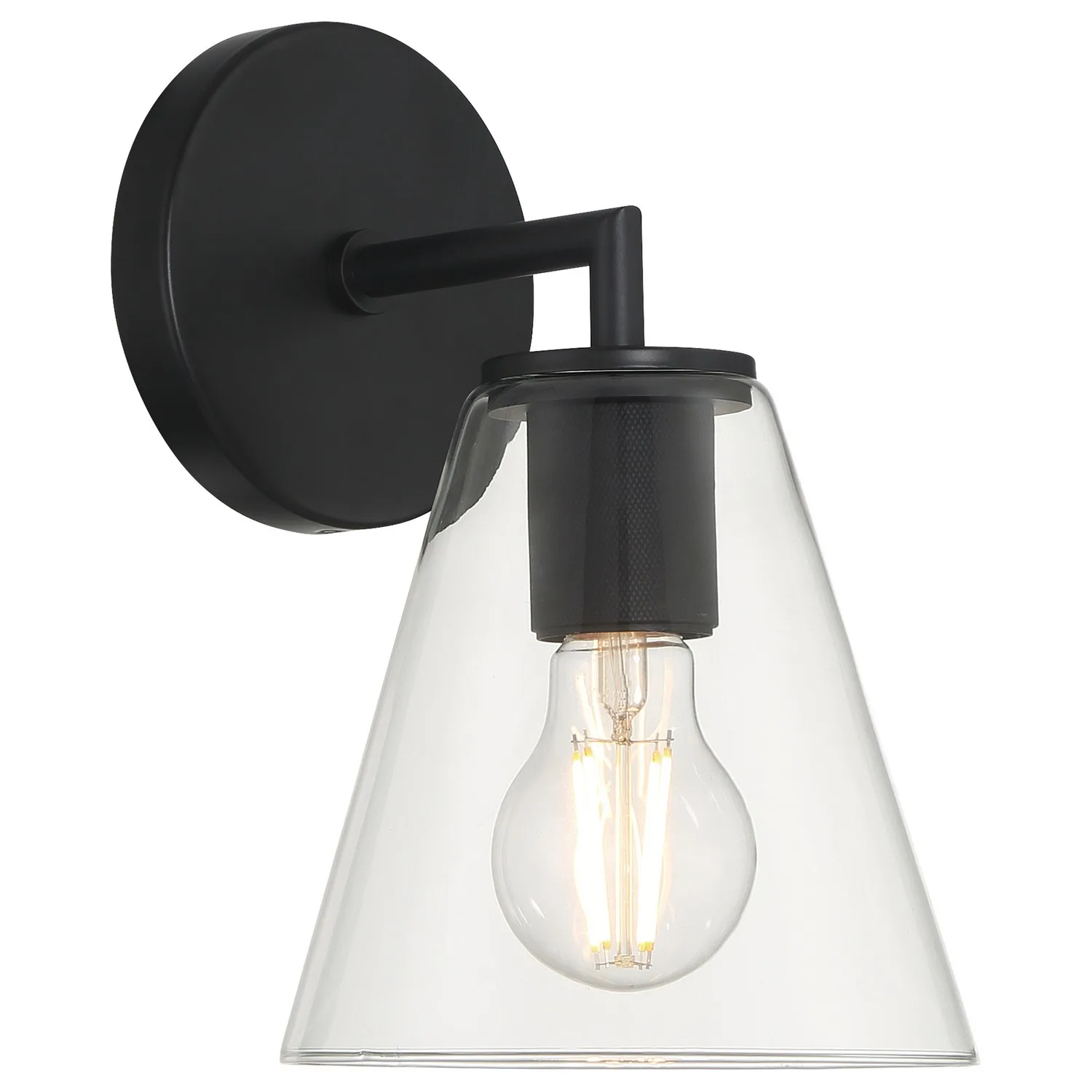 Katie One Light Wall Sconce in Matte Black