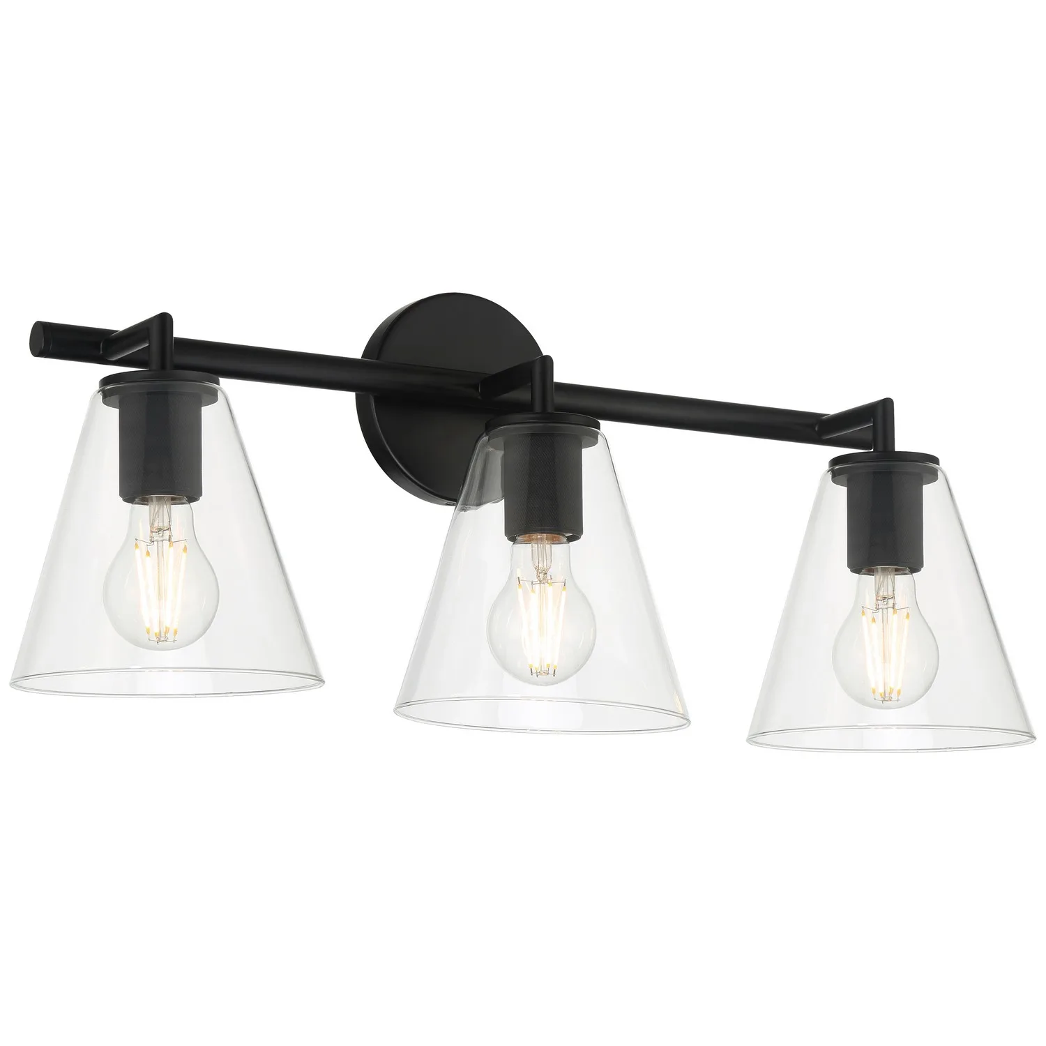 Katie Three Light Vanity in Matte Black