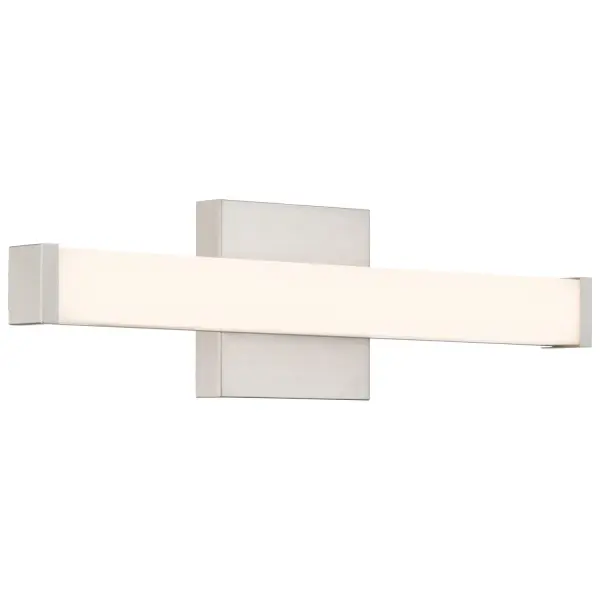 Collection: Maxx Finish: Brushed Steel Glass: Acrylic Lens Width: 18.00" Height: 5.00" Extension from Wall: 2.50" Canopy: 1"x5"x5" Bulbs Included Number of Bulbs: 1 Maximum Wattage: 20.00 W Bulb Base: SSL Light Source: DLED Light Output: 1900.00 lm Dimmable Voltage: 120.00 V Material: Steel Safety Listing: ETL Safety Rating: Damp ADA Title 24 LED