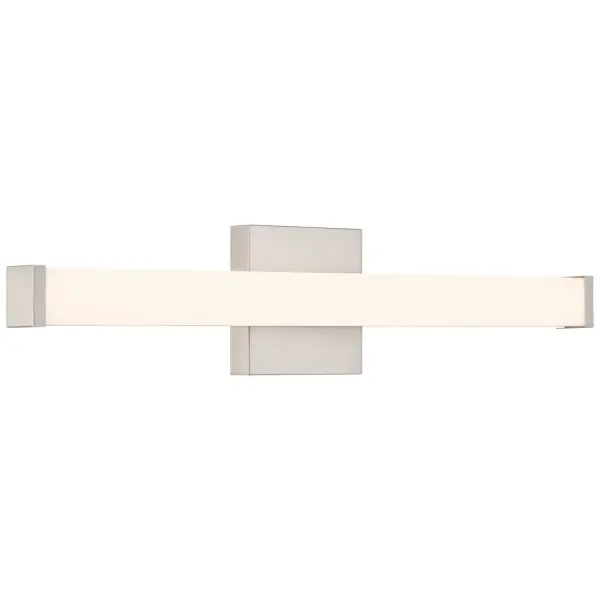 Collection: Maxx Finish: Brushed Steel Glass: Acrylic Lens Width: 24.00" Height: 5.00" Extension from Wall: 2.50" Bulbs Included Number of Bulbs: 1 Maximum Wattage: 24.00 W Bulb Base: SSL Light Source: DLED Light Output: 2300.00 lm Dimmable Voltage: 120.00 V Material: Steel Safety Listing: ETL Safety Rating: Damp ADA Title 24 LED