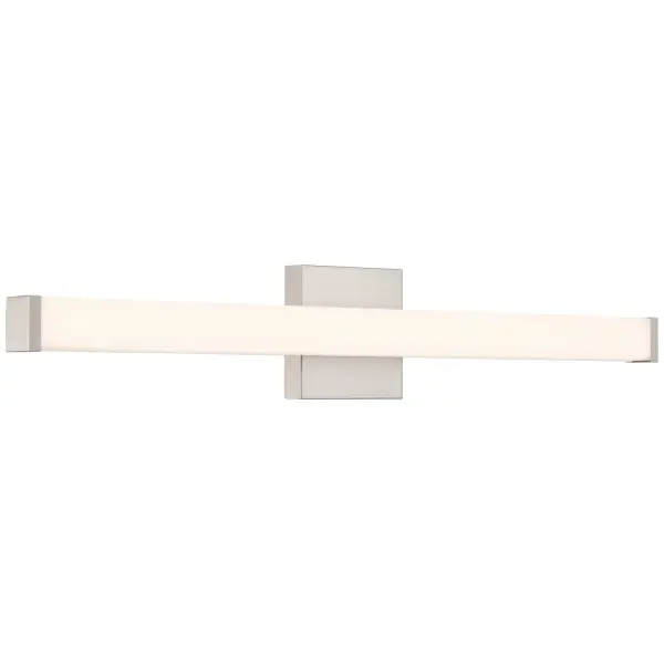 Collection: Maxx Finish: Brushed Steel Glass: Acrylic Lens Width: 30.00" Height: 5.00" Extension from Wall: 2.50" Canopy: 1"x5"x5" Bulbs Included Number of Bulbs: 1 Maximum Wattage: 27.00 W Bulb Base: SSL Light Source: DLED Light Output: 2600.00 lm Dimmable Voltage: 120.00 V Material: Steel Safety Listing: ETL Safety Rating: Damp ADA Title 24 LED