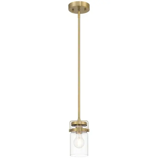 Shelby One Light Pendant in Brushed Gold