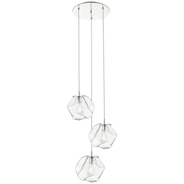Boulder 3-Light LED Pendant in Mirrored Stainless Steel