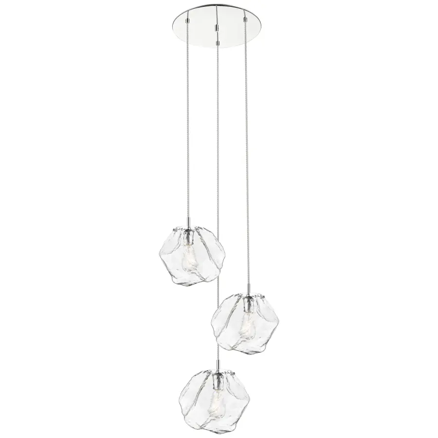 Boulder 3-Light LED Pendant in Mirrored Stainless Steel