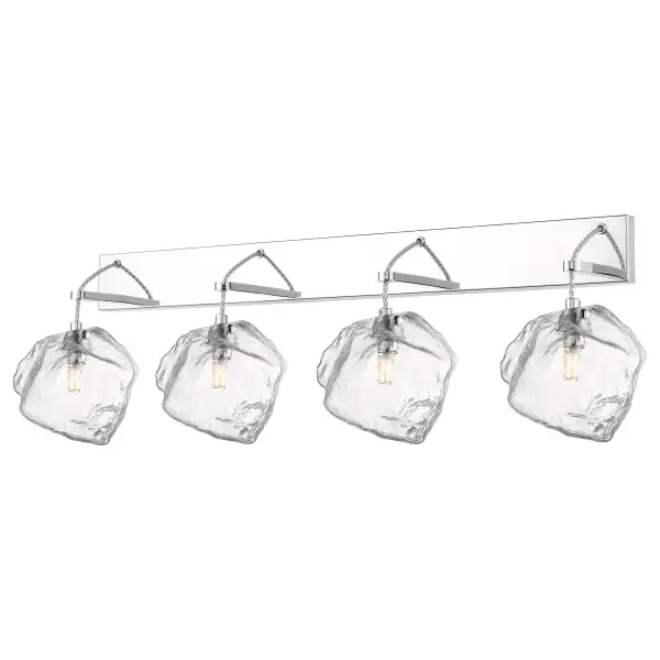 The Boulder 4-Light LED Vanity combines contemporary style with energy-efficient LED technology. Its 31.75-inch width and mirrored stainless steel finish create a sleek, modern look perfect for medium to large bathrooms.