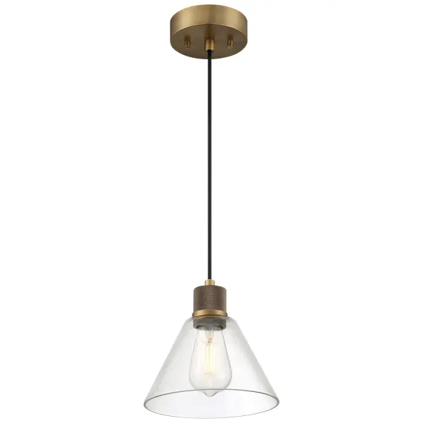 Compact Contemporary Pendant with Warm Brass Finish