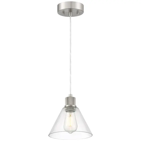 The PORT NINE Martini LED Pendant combines contemporary styling with energy-efficient LED technology. Its compact 8-inch diameter and brushed steel finish make it ideal for task lighting or clustered installations.