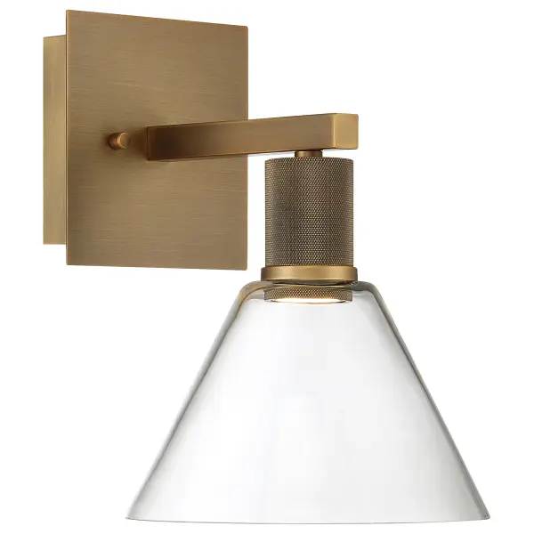Elegant Brass Sconce with Integrated LED Efficiency