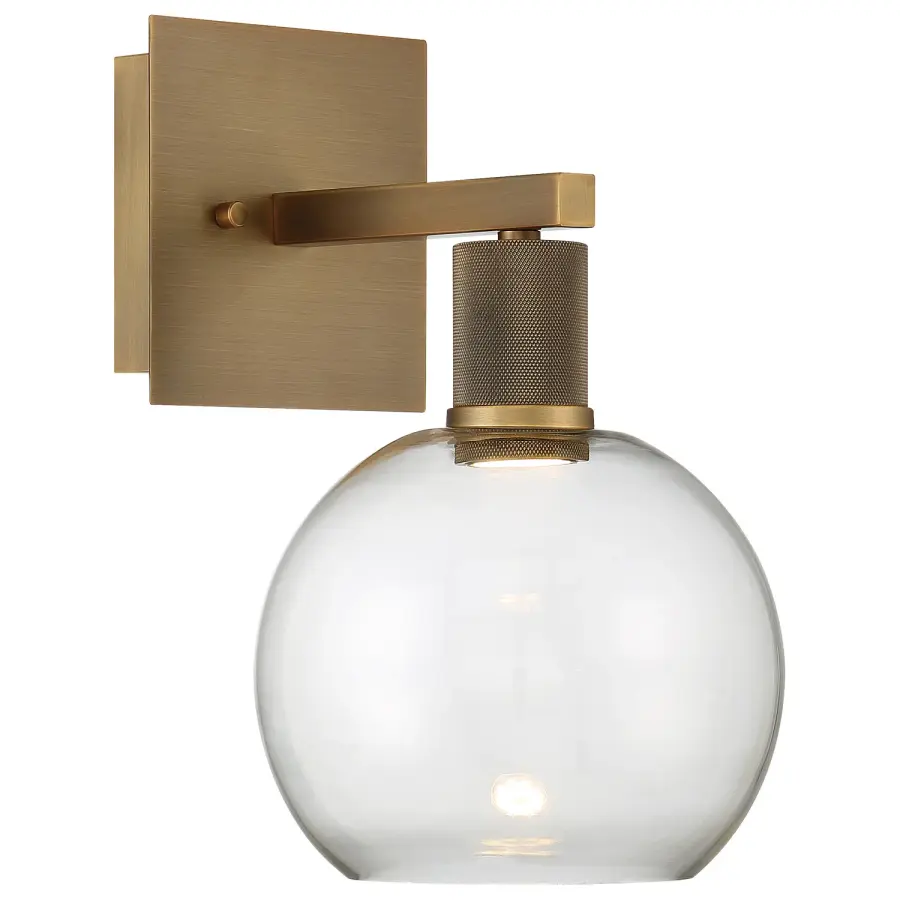 Elegant Brass Sconce with Integrated LED Efficiency