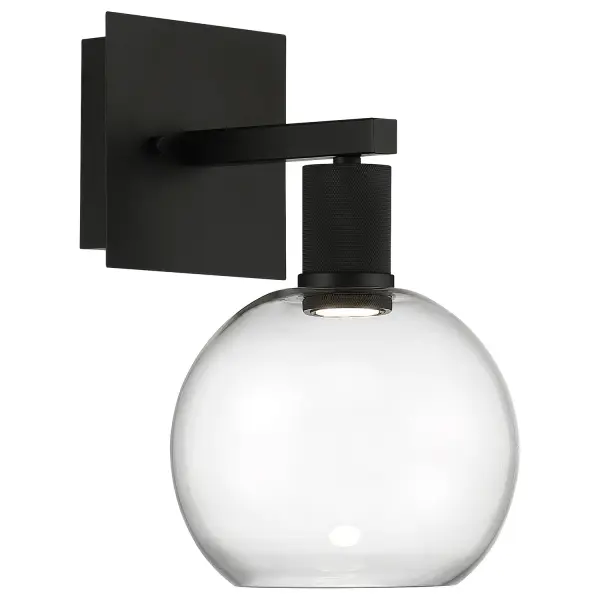 Port Nine Burgundy LED Wall Sconce in Matte Black
