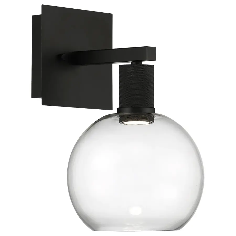 Port Nine Burgundy LED Wall Sconce in Matte Black