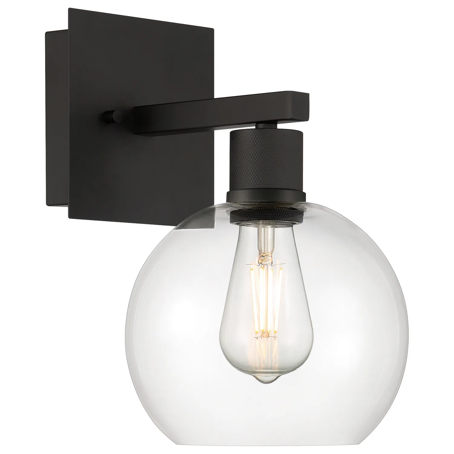 Port Nine Burgundy LED Wall Sconce in Matte Black