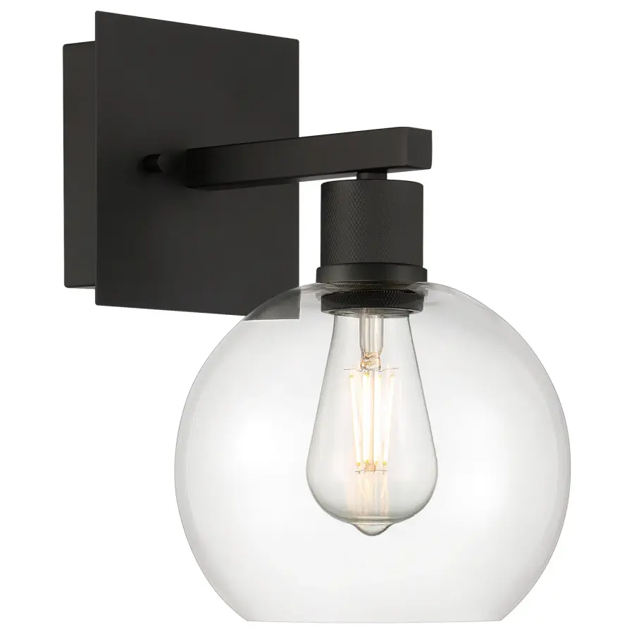 Port Nine Burgundy LED Wall Sconce in Matte Black