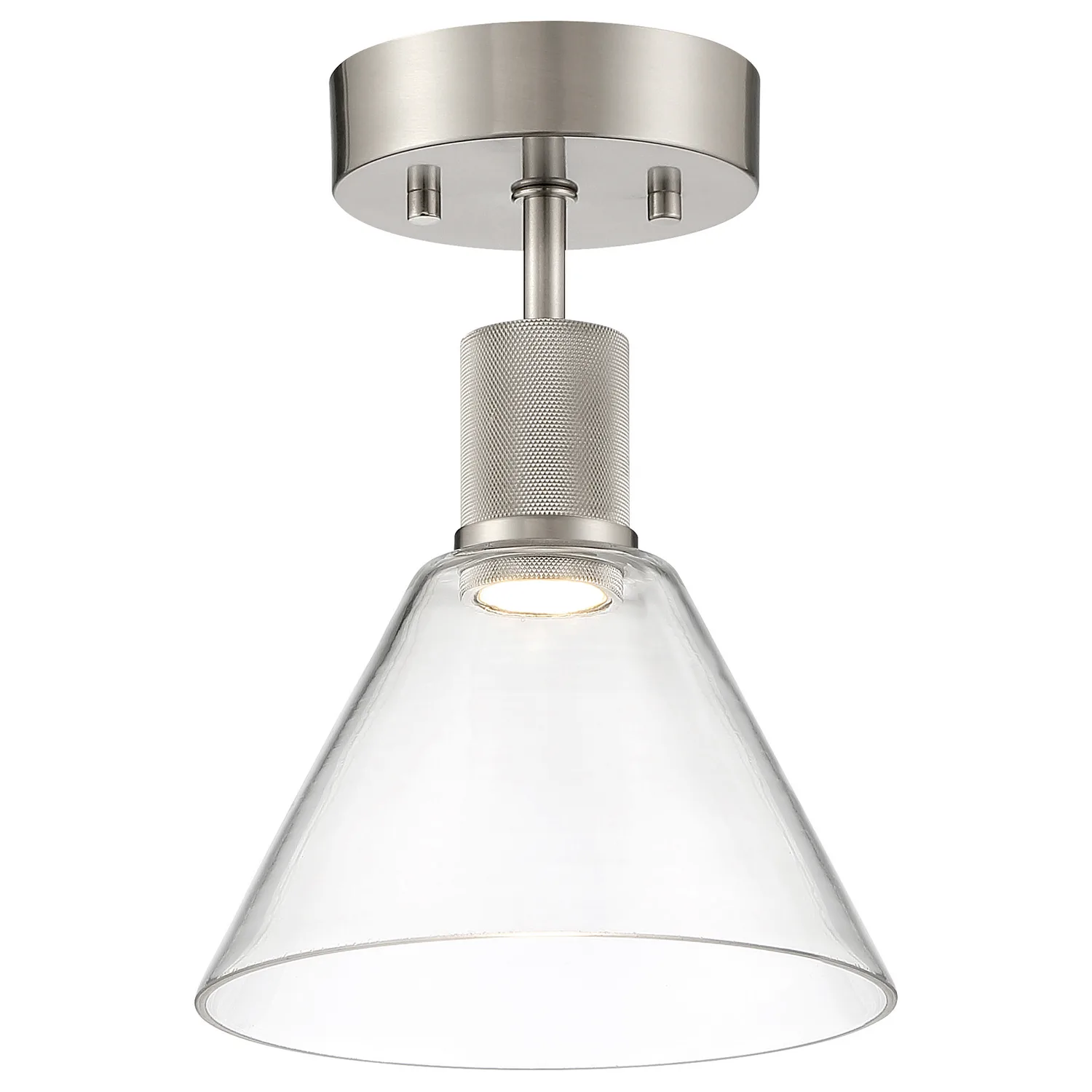 Port Nine Martini LED Semi-Flush Mount in Brushed Steel